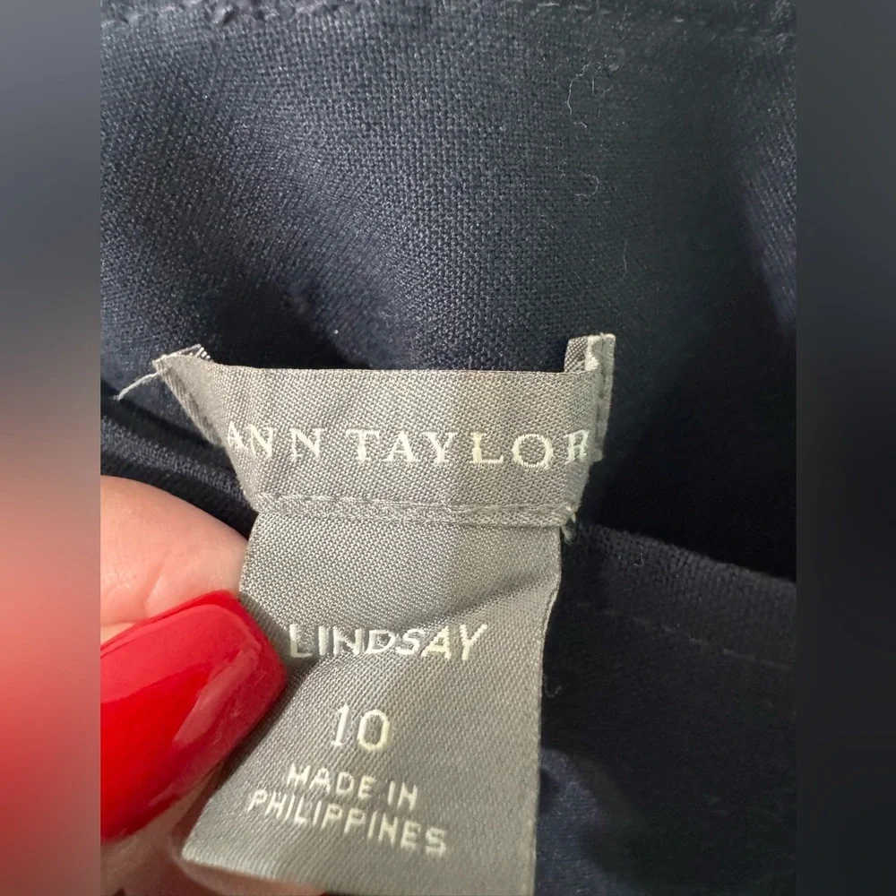 Ann Taylor Lindsay Black Wide Leg Pants size 10 trousers